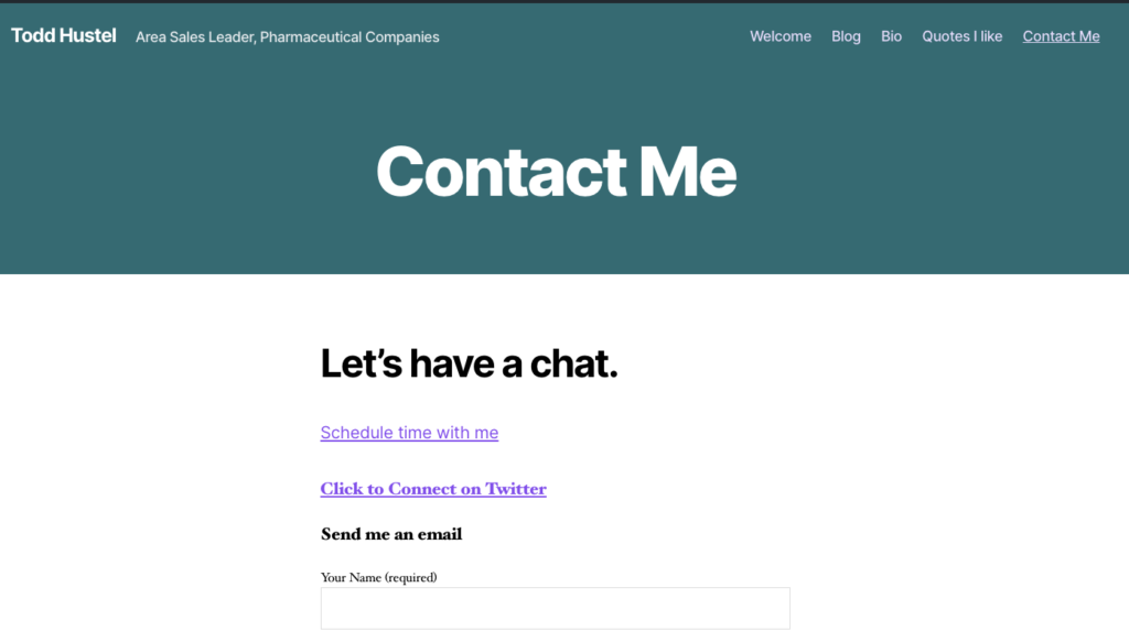 Perfect Contact Me Page